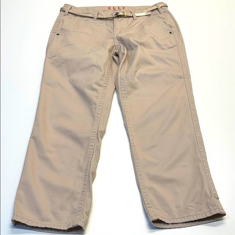 ELLE Womens 4 Dusty Pink Cotton Ankle Pants